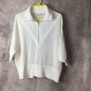 Calia White Top CALIA Women's Open Knit Pullover Sweater XXL